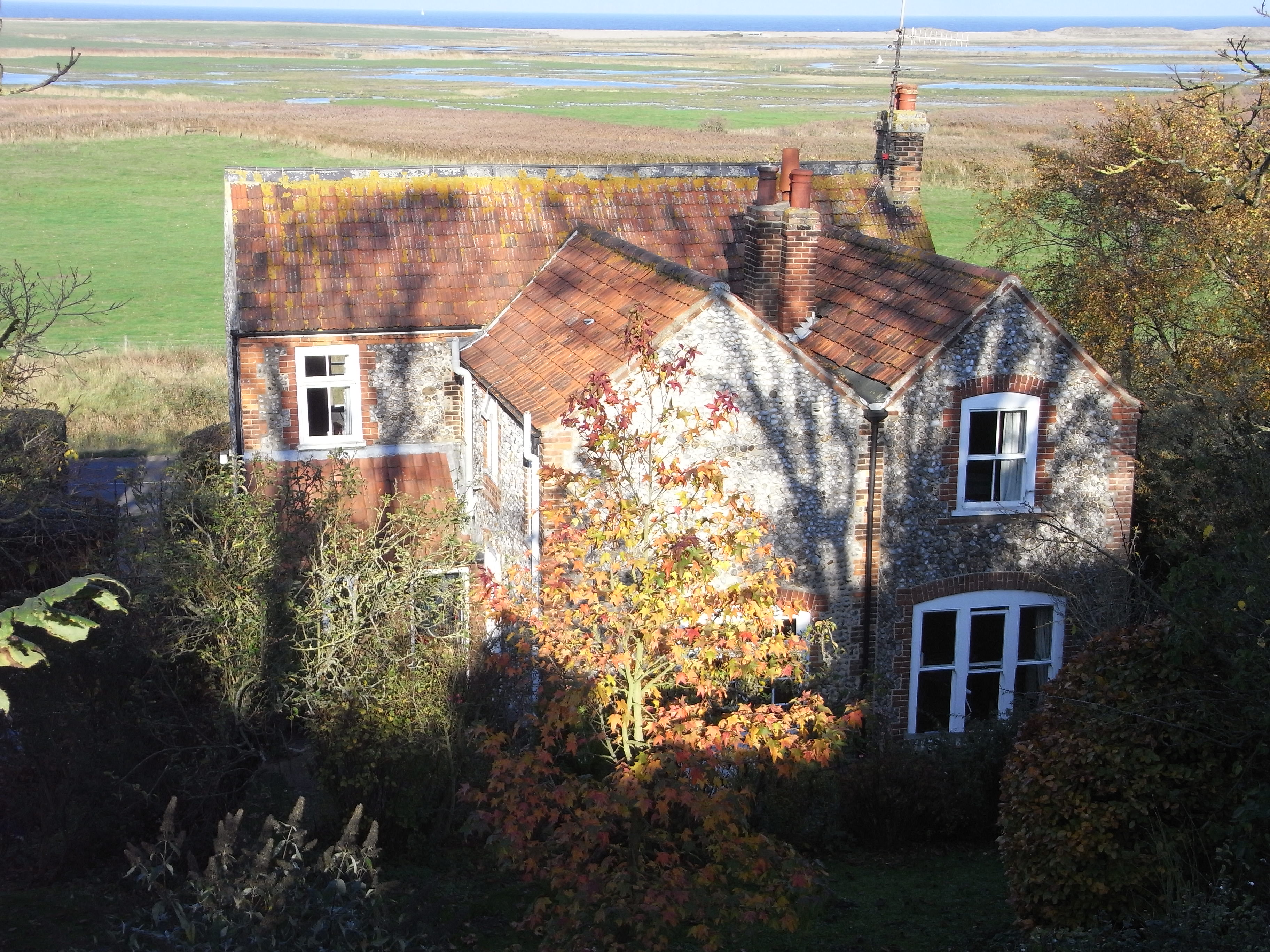 House overlooking marshes at Cley, North Norfolk